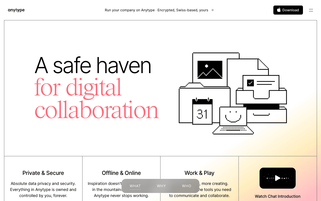 Anytype website screenshot