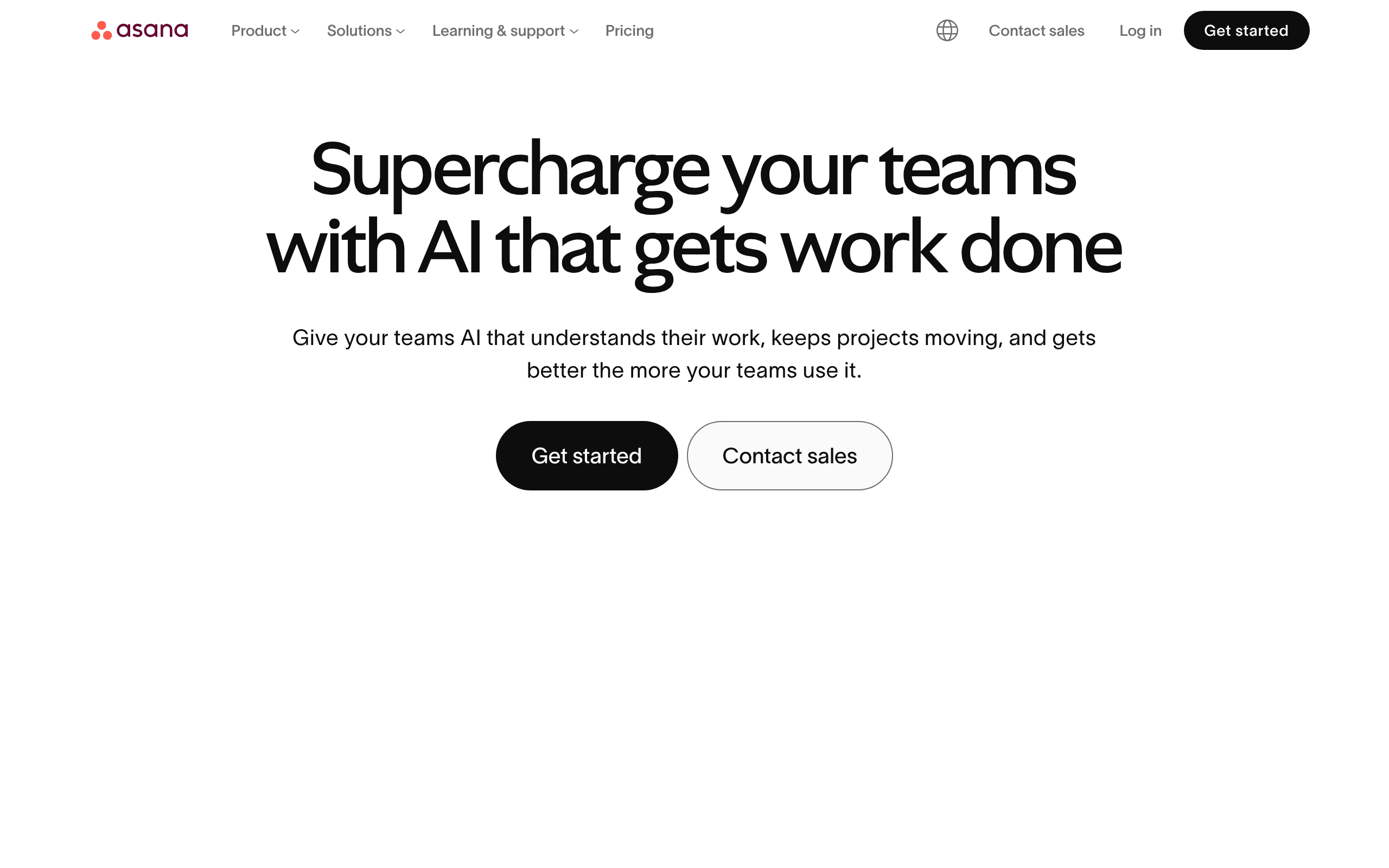 Asana website screenshot