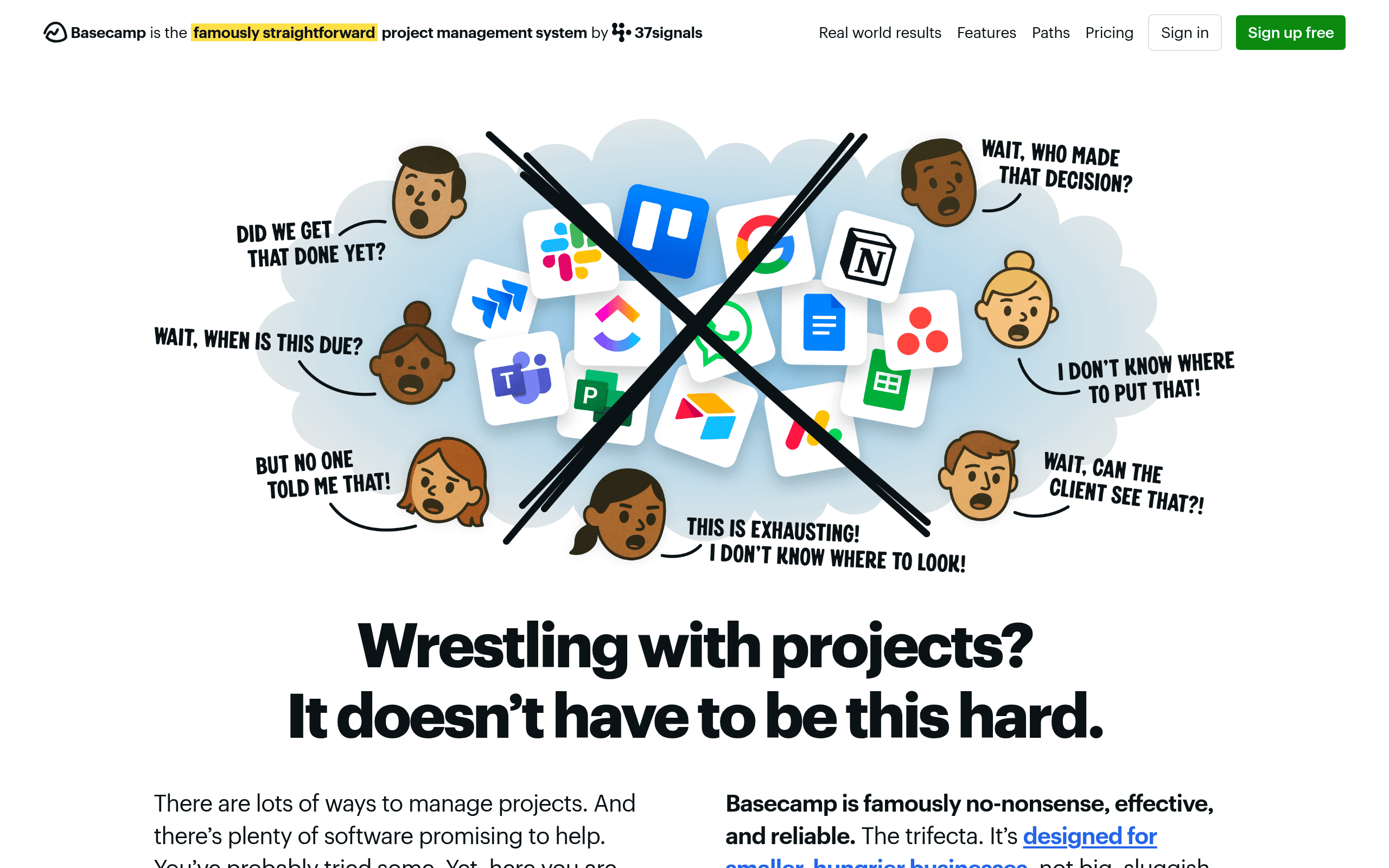 Basecamp Personal website screenshot