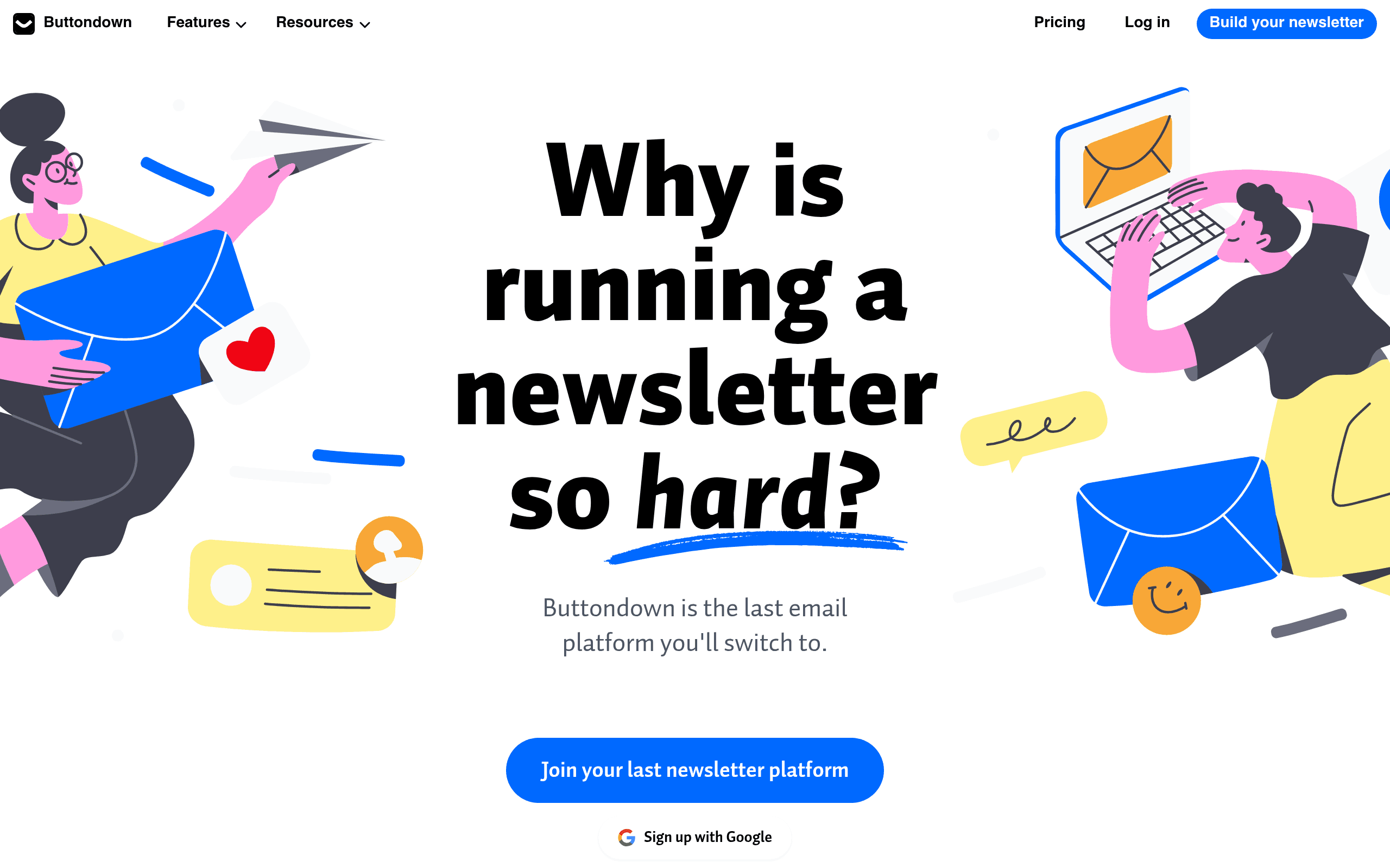 Buttondown website screenshot