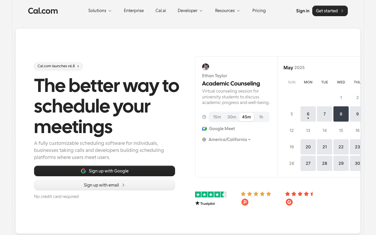Cal.com website screenshot