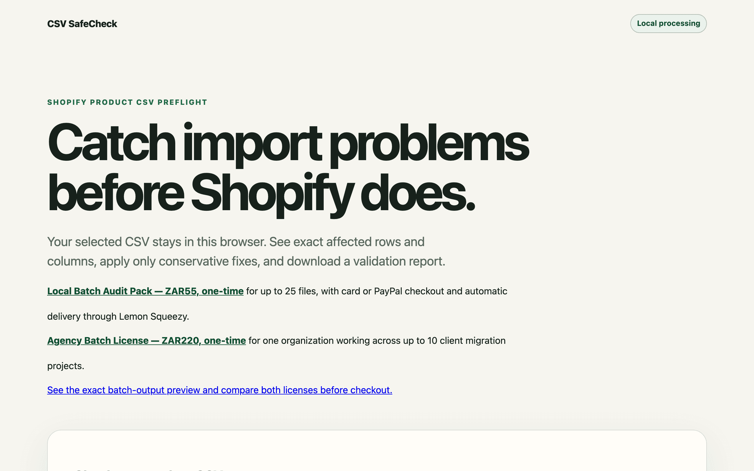CSV SafeCheck screenshot 1