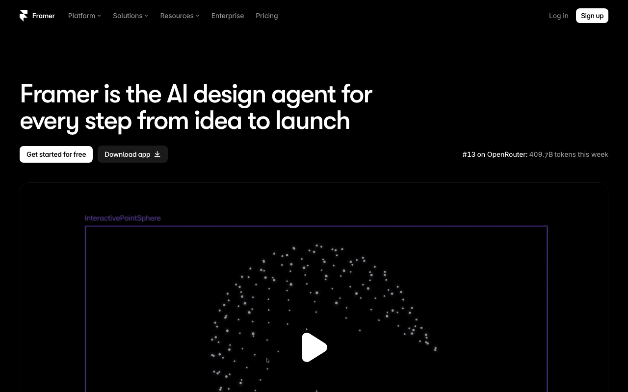 Framer website screenshot