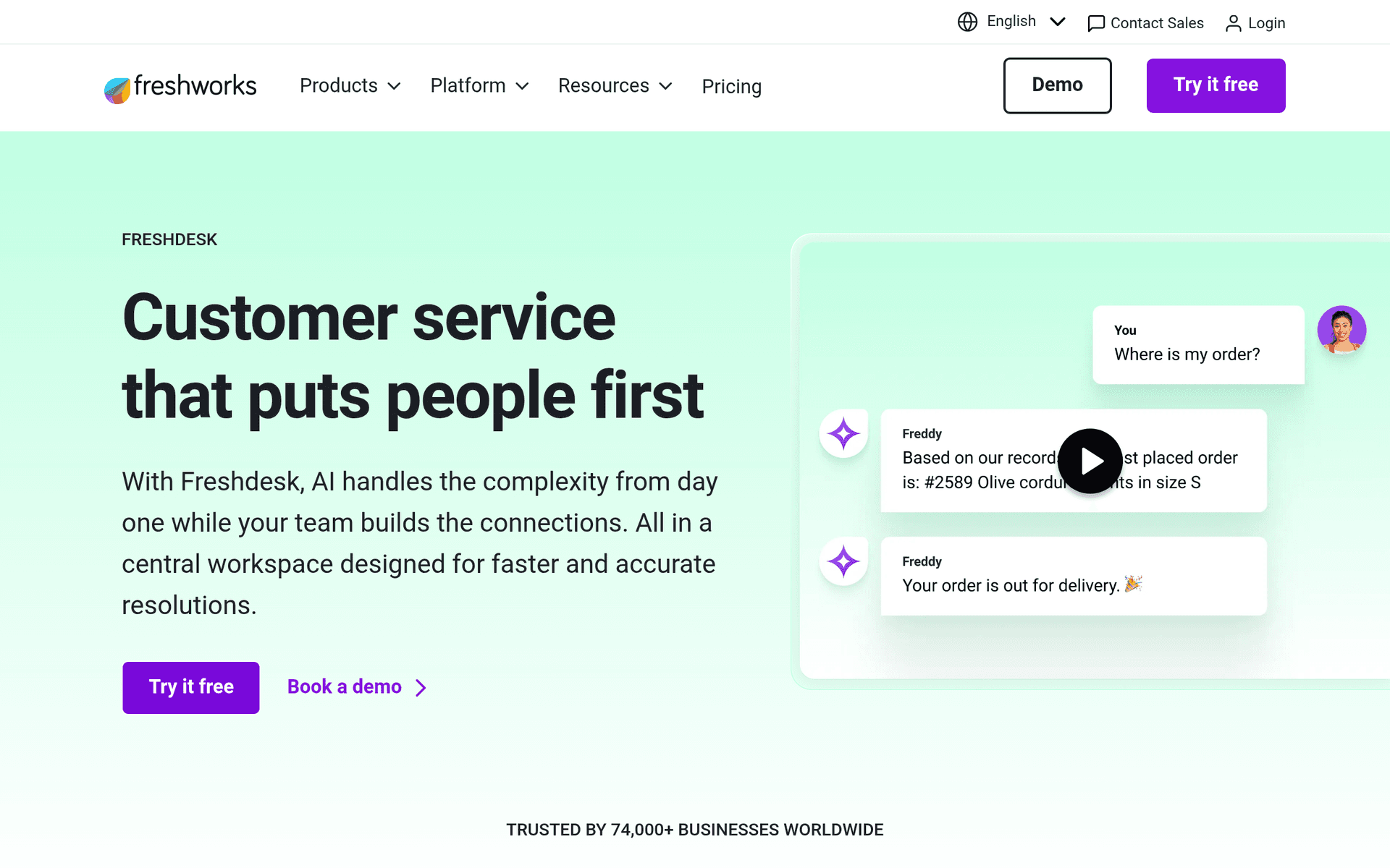 Freshdesk screenshot