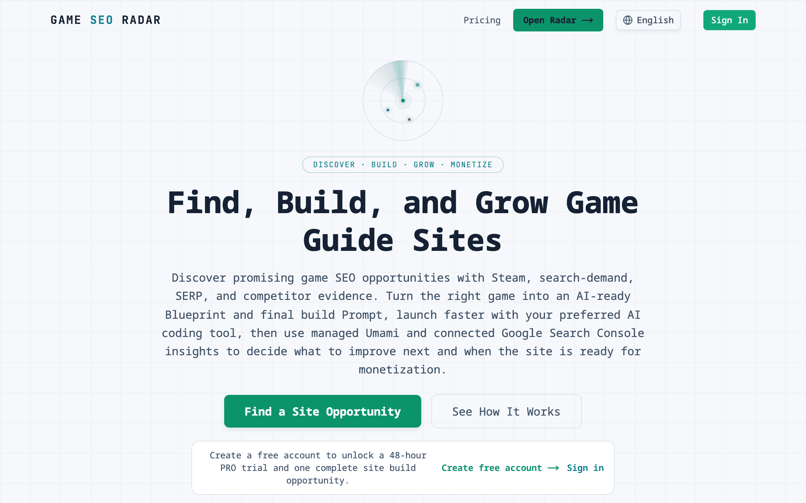 Game SEO Radar screenshot 1