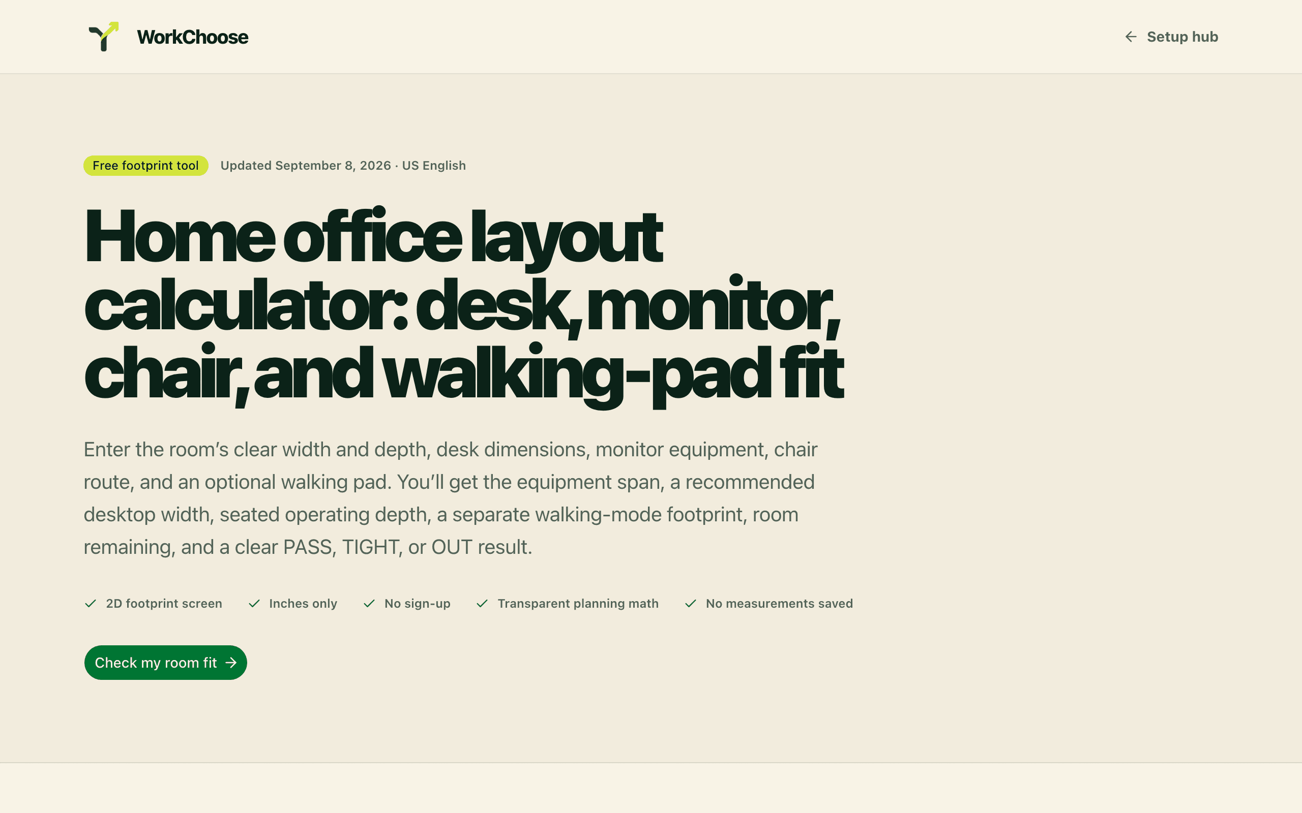 Home Office Layout Calculator screenshot 1