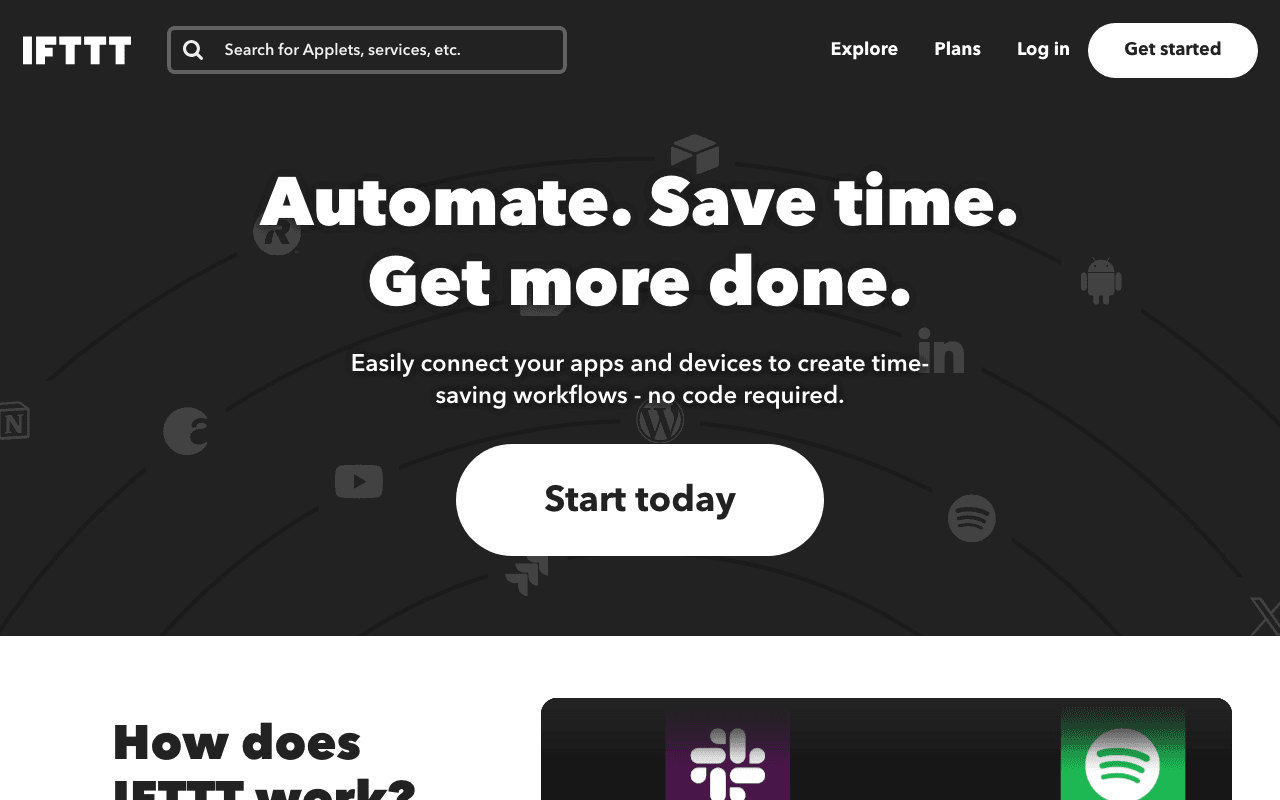 IFTTT website screenshot