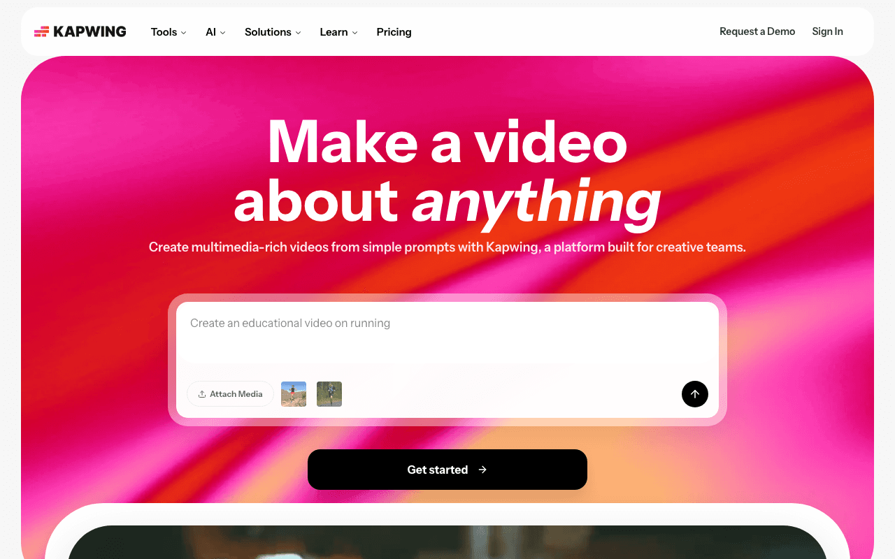 Kapwing website screenshot