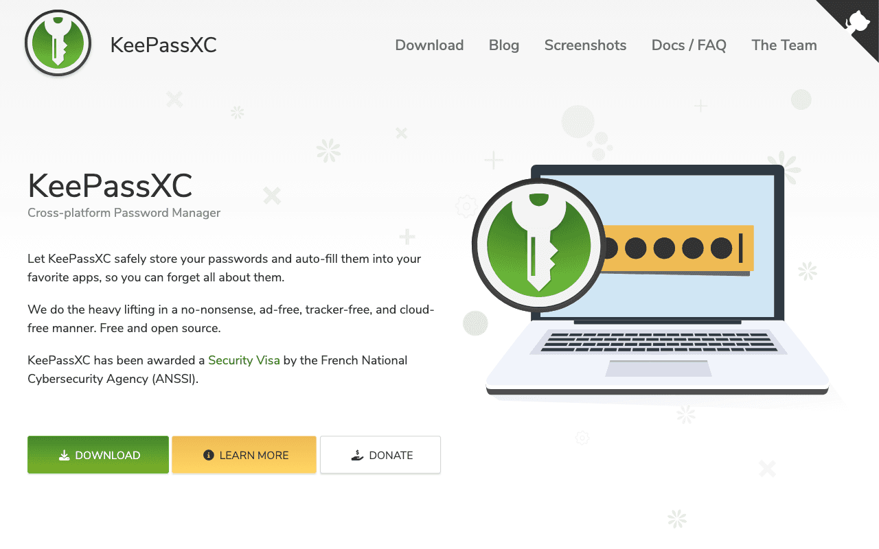 KeePassXC website screenshot