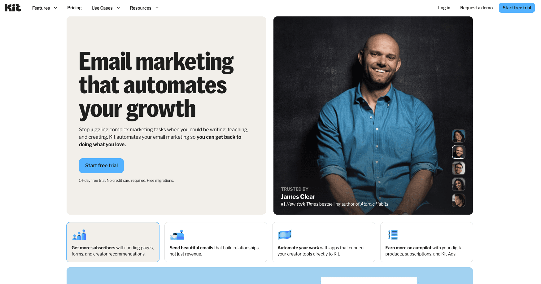 Kit website screenshot