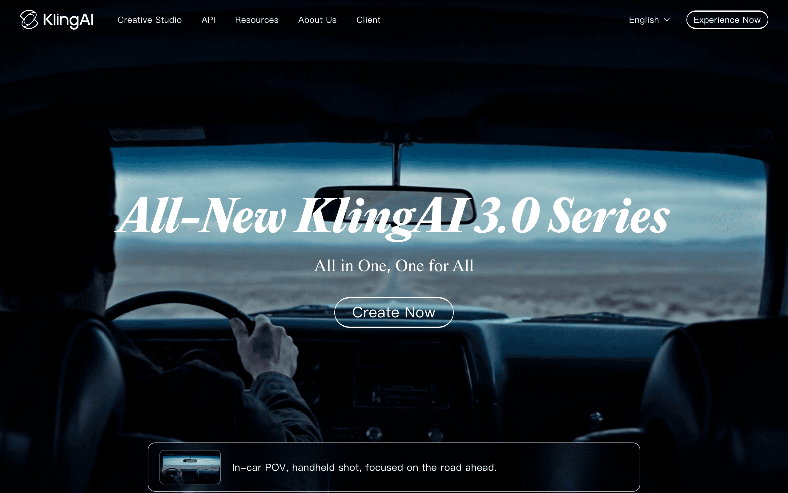Kling AI website screenshot