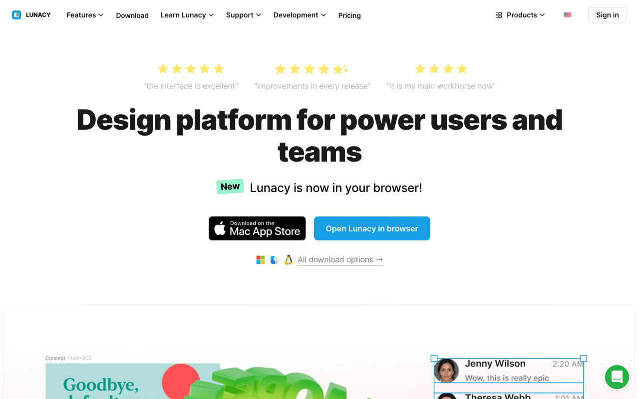 Lunacy website screenshot