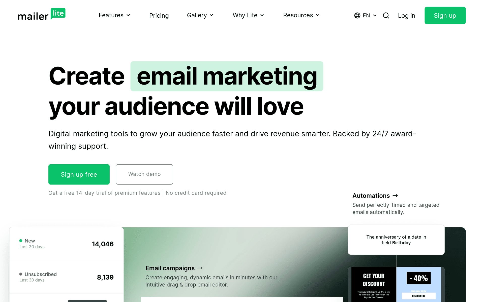 MailerLite screenshot
