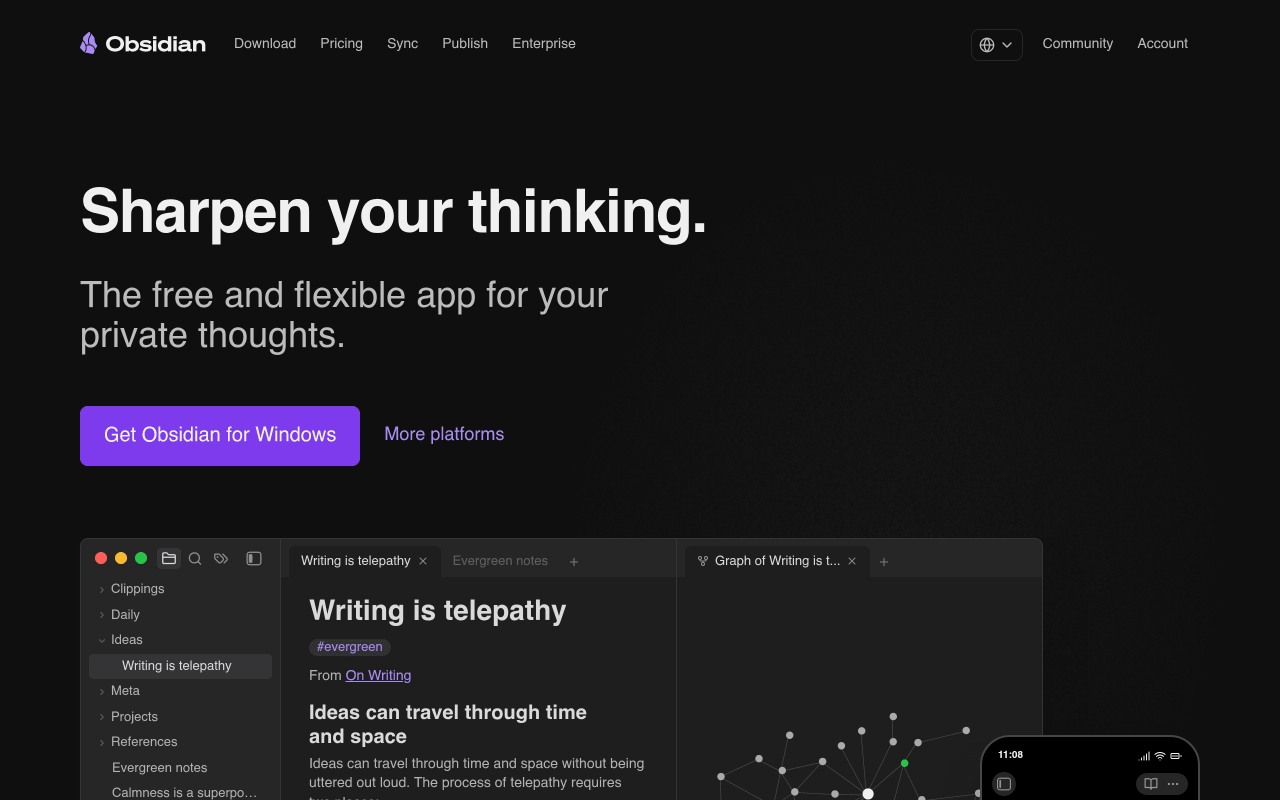Obsidian website screenshot