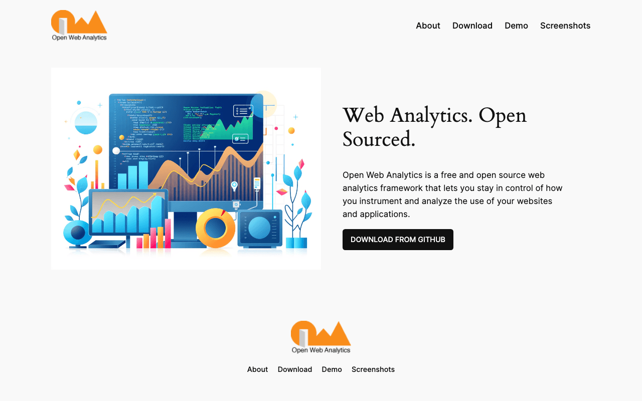 Open Web Analytics website screenshot