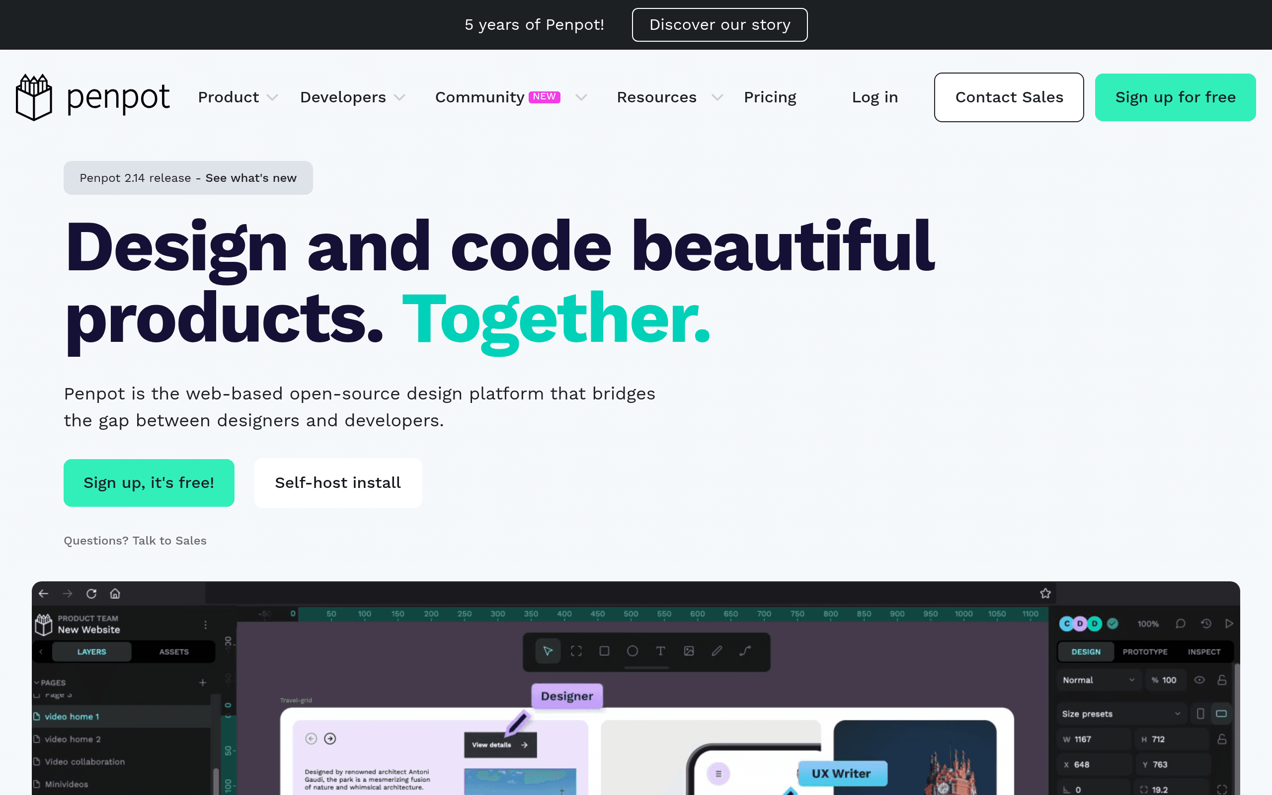 Penpot website screenshot