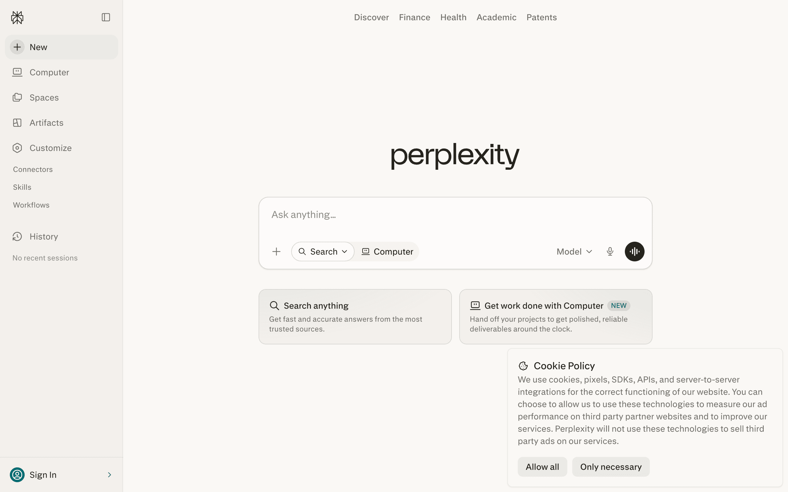 Perplexity AI screenshot 1