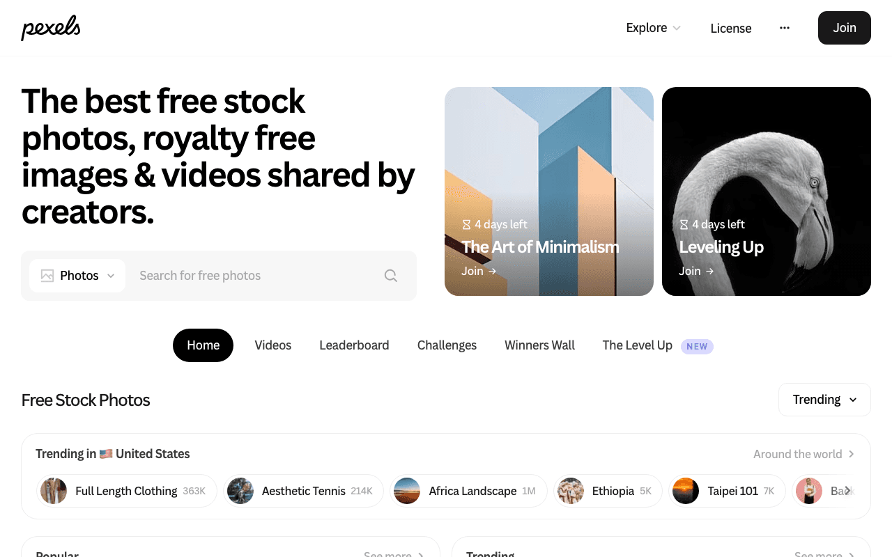 Pexels screenshot 1