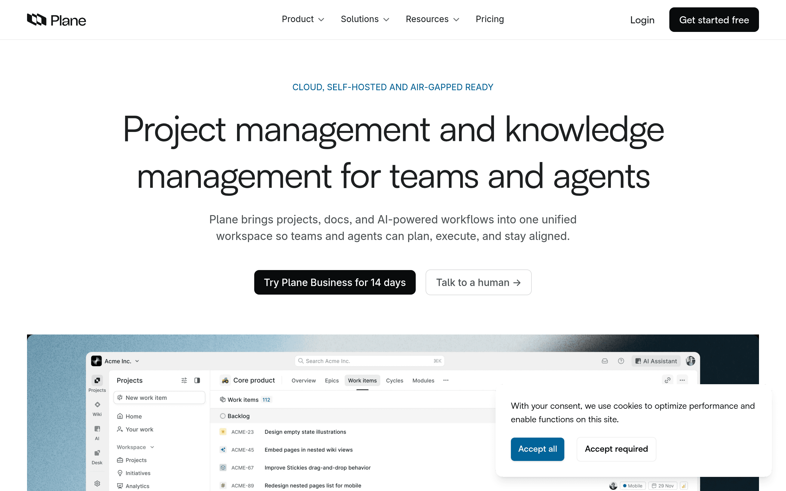 Plane website screenshot