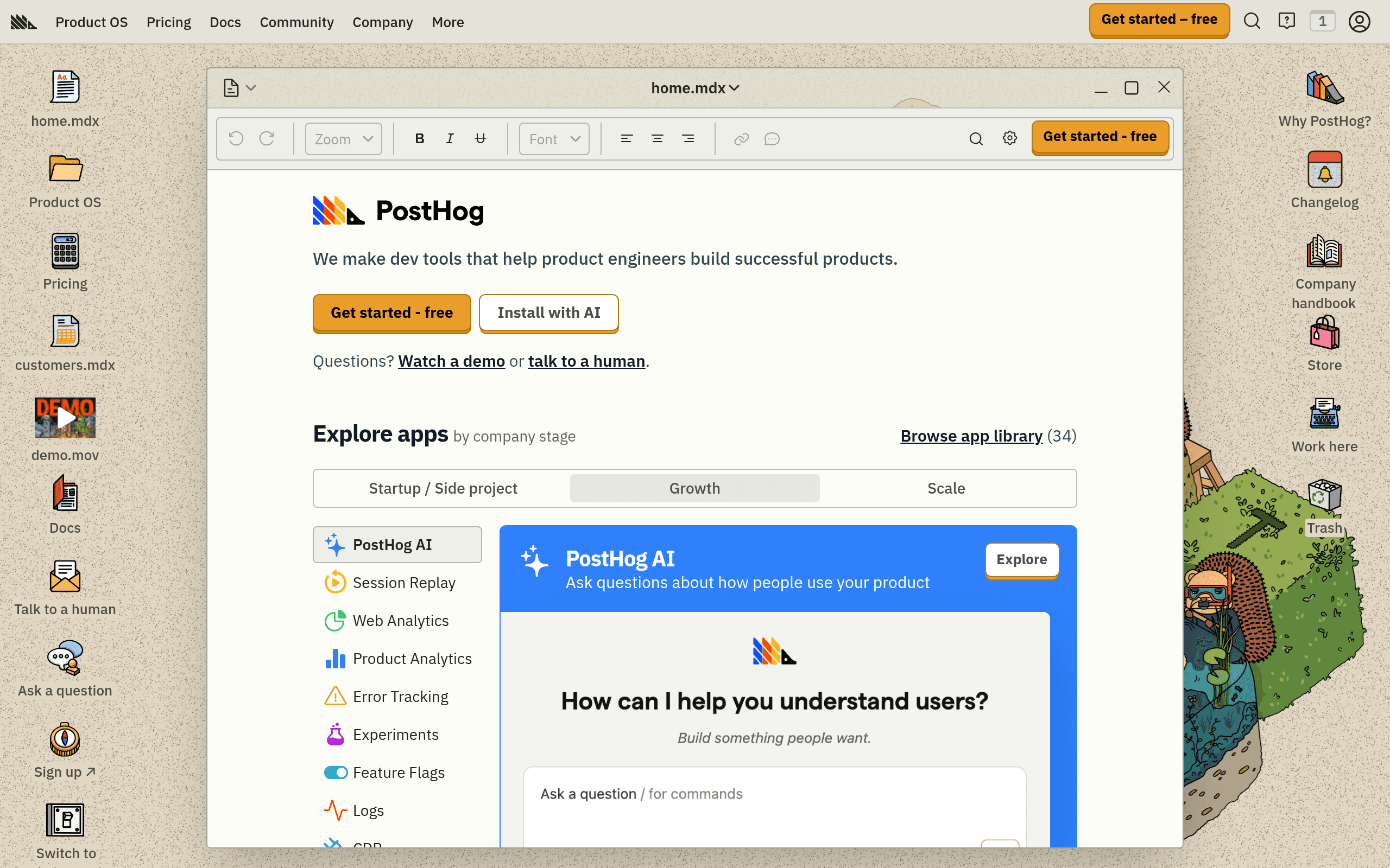 PostHog screenshot