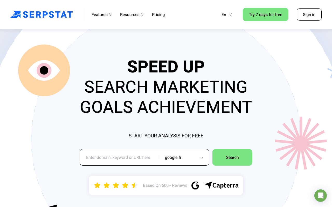 Serpstat website screenshot