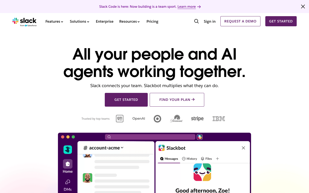 Slack website screenshot