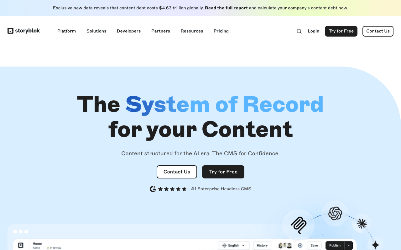 Storyblok website screenshot