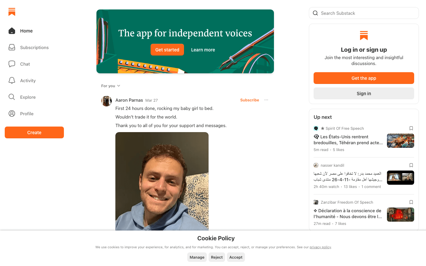 Substack website screenshot