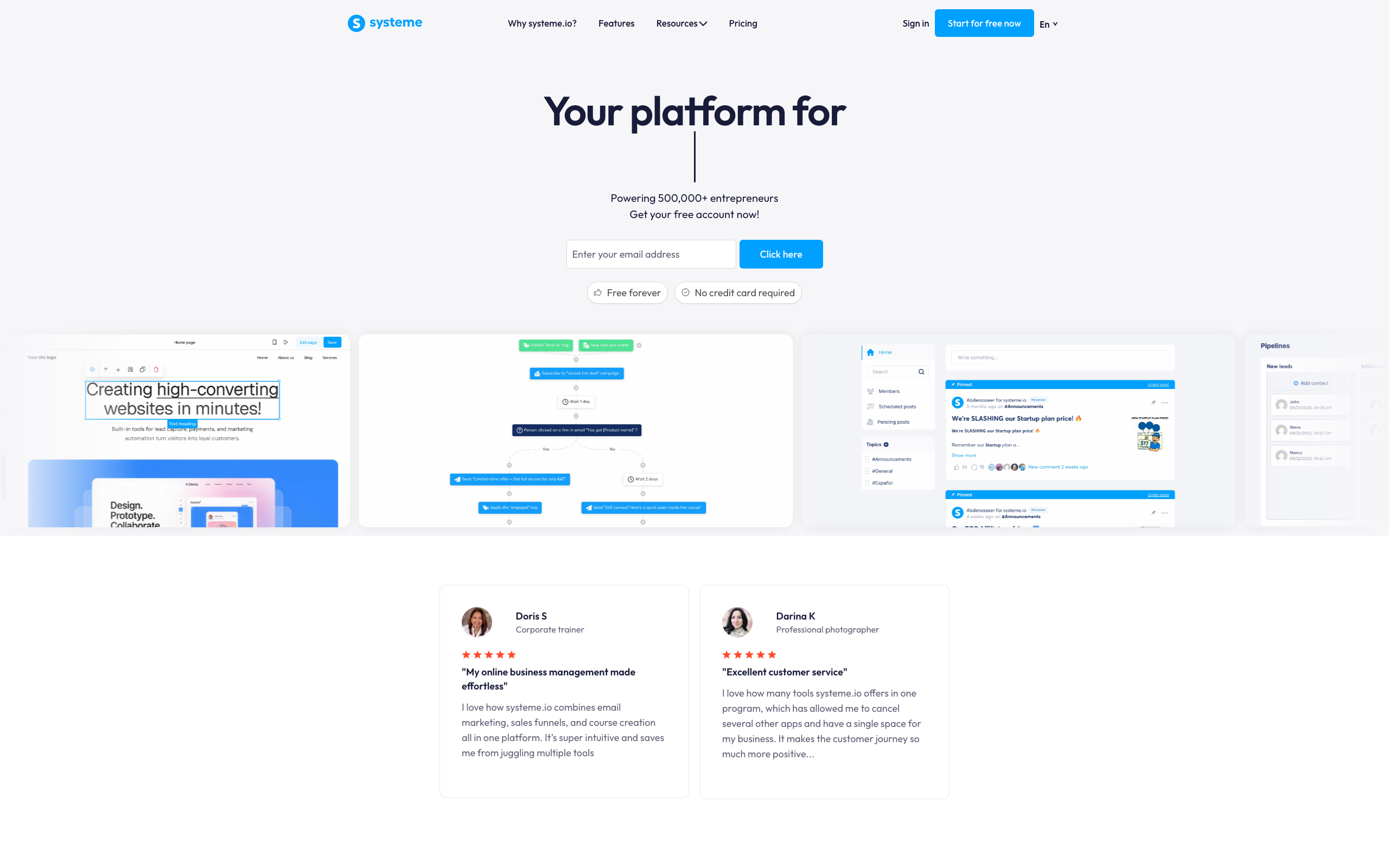 Systeme.io screenshot